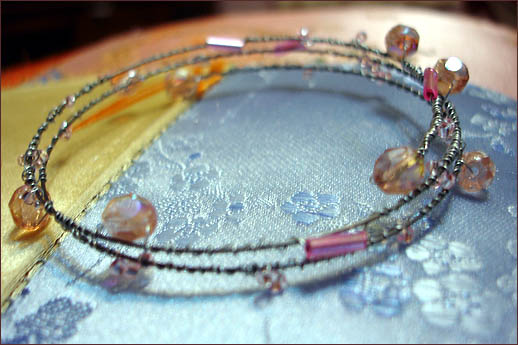 Memory Wire Crystal Bracelet