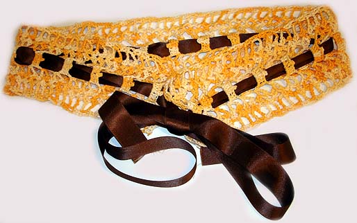 Orange&Brown Crochet Belt