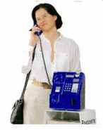 Lady with Bluephone.